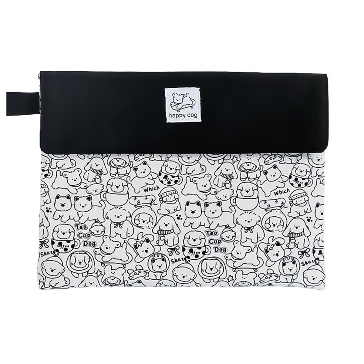 Ручная сумка-файл на магнитной застежке, стильный дизайн, вместительная сумка-файл на молнии для хранения экзаменационных работ чёрный