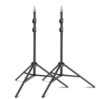 Zestaw statywów oświetleniowych Hemmotop 2m Statyw studyjny do studia fotograficznego Vive Statyw Parasolka Światło wideo Softbox Statyw na lampę błyskową Czarny Stop stali 2-częściowy