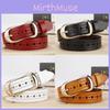 Graphic X Ladies Genuine Leather Belt Alloy Pin Buckle Casual Wear Decoration