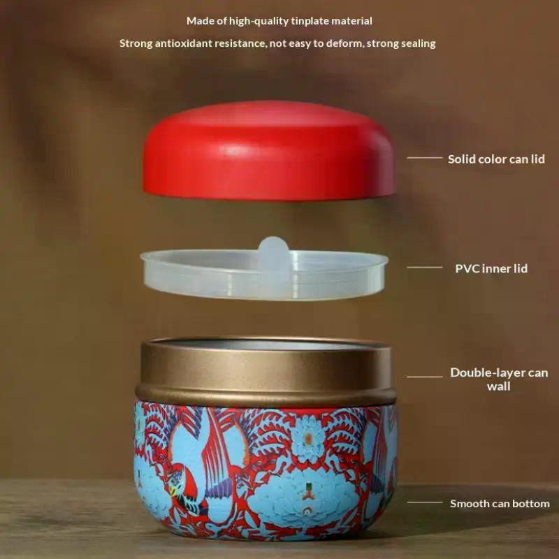 Portable Tea Cans Tinplate Herb Stash Sealed Cans Spice Storage Organizer Moisture-proof Container Box Kitchen Gadgets Food