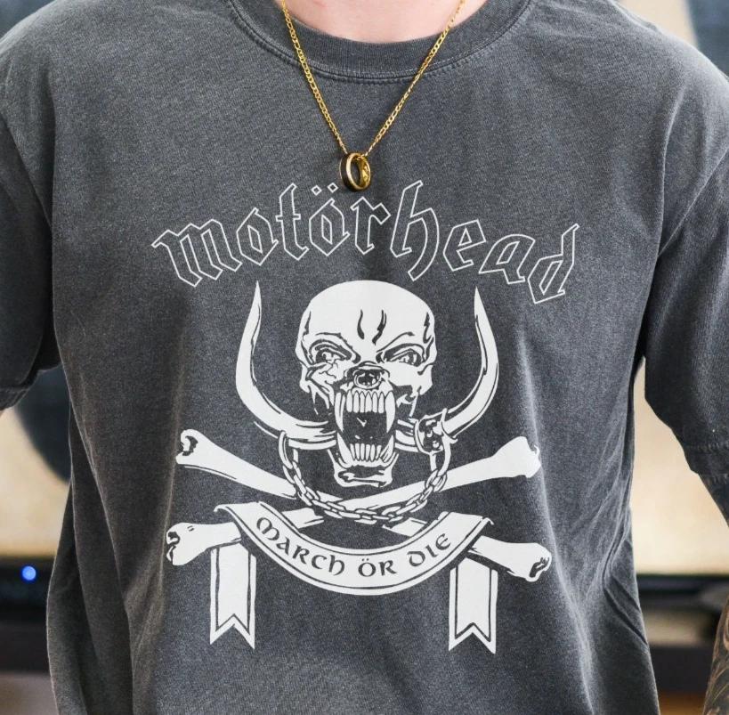 Футболка Motorhead March or Die Хэви-метал на винтажном черном цвете Comfort Colors XL