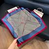 New silk scarf women's fashion versatile high-end small square scarf Korean version neck protection scarf spring and autumn retro scarf binding bag
