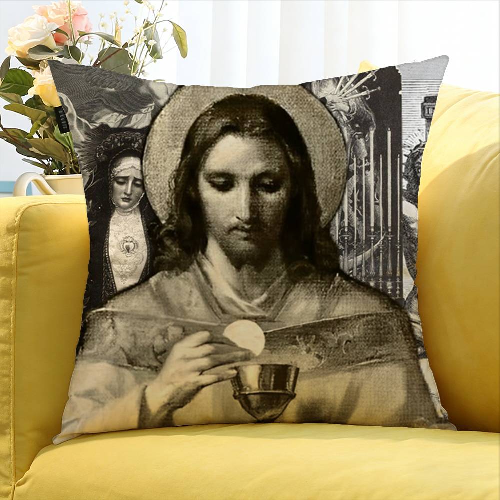 Russia Jesus Artists Canvas Painting  Various Sizes Square Pillow Case For Car Home Bedchamber Decor
