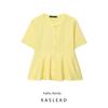 Kaslead New Women Clothes Western Style Short Skirt Hem Round Neck Short Sleeve Knitted Outerwear 4331019