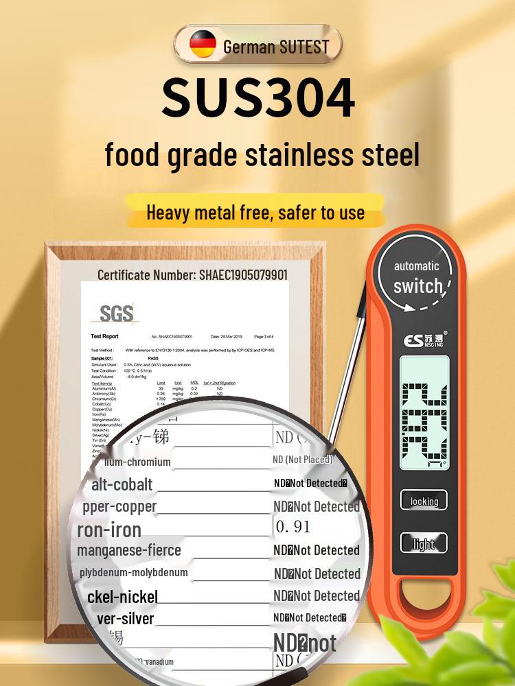 Waterproof Kitchen Food Thermometer with Baking Probe for Water Temperature Measurement