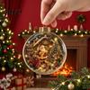 Christmas Theme Hanging Charms Tree Crystal Ball Pendant with LED Light, Built-in Christmas-themed Durable Acrylic Holiday Pendants Pattern