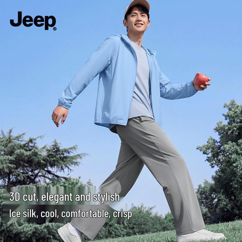 JEEP Men s Ice Silk Quick-Dry Straight Casual Pants 2XL