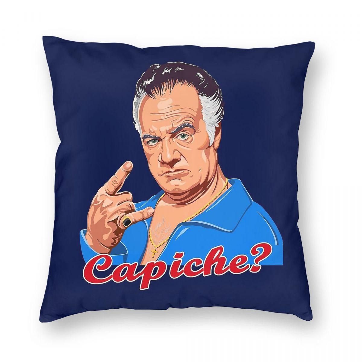 Sopranos Paulie Gualtieri Capiche Square Pillowcase Polyester Linen Velvet Printed Zip Decorative Throw Pillow Bed Cushion Cover 30x30cm