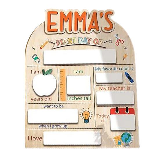 First Day of School Sign Wooden Education Milestone Sign Keepsake Dry Erase Board Back To School Gifts for Kids