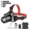 LED Intelligent Sensing Headlight Head Mounted Strong Light Flashlight Outdoor Work Light Electric Display Fishing Light