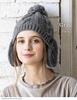 Knit Loose Faux Fur Pompom Heather Plus Knit Cold Weather Free Size Gray Loo&c Women's Hat, Fit, Earmuffs, Knit, Size, Cap, Protection, Autumn/Winter,