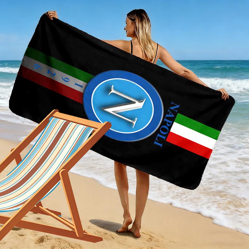 Ręcznik plażowy z nadrukiem Napoli, Duży miękki szybkoschnący ręcznik na plażę, kemping, basen