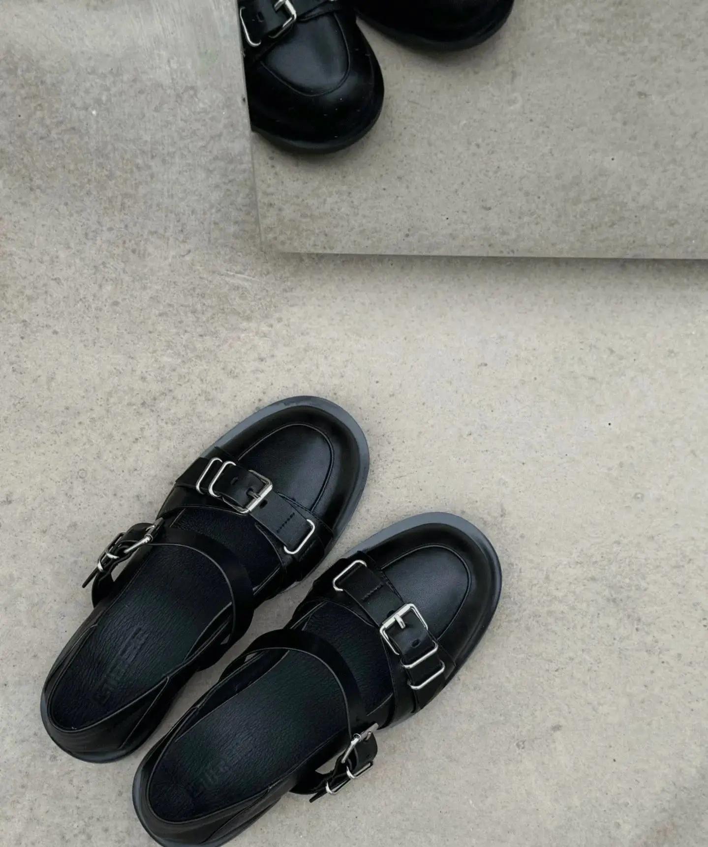 2024 Осень Новые Женские Модные Туфли Мэри Джейн с пряжкой на платформе с мелким носком — фото 6