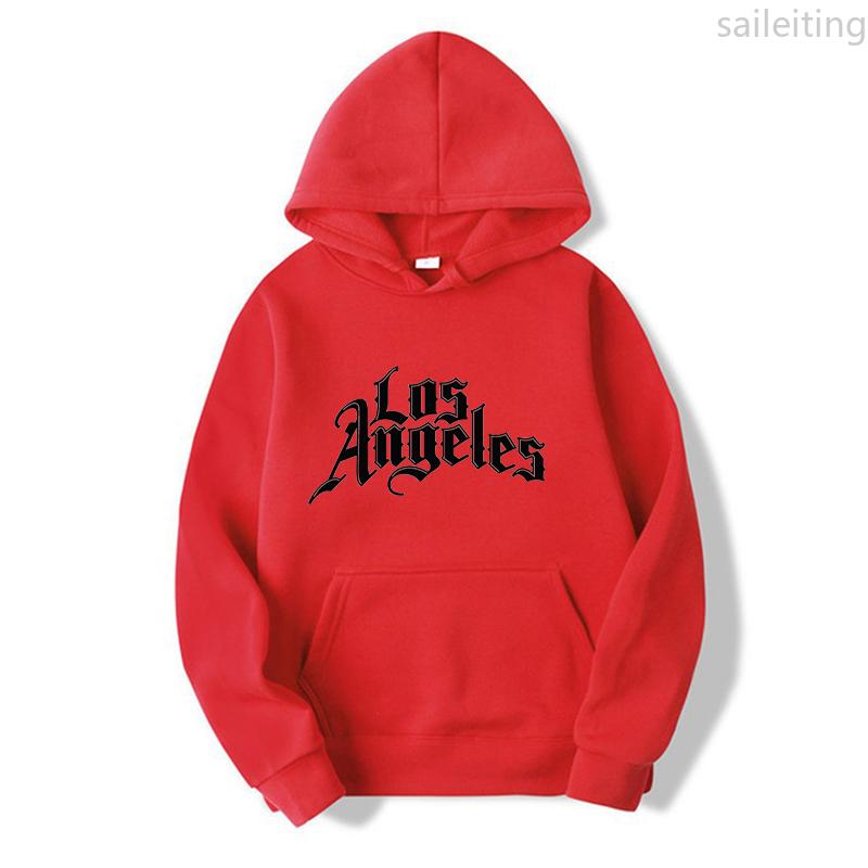 Los Angeles Printing Sweatshirts Hip Hop Style Hoodies High Spring Autumn Casual Hooded Pullover Tops Winter Clothes Women