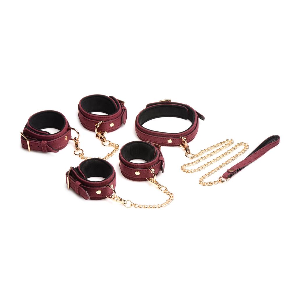 Xr Brands 6-Piece Velvet Bondage Set