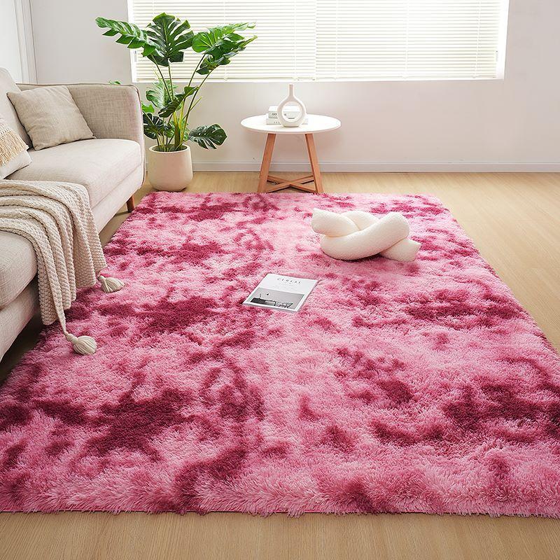 Checkered Plush Rug Soft Fluffy Carpet for Living Room Bedroom Home Decor Shaggy Floor Mat Bedside Rug