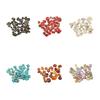 Verschiedene dekorative Acrylperlen mit vorgebohrten Löchern und goldfarbenen Details für DIY-Schmuck und Bastelprojekte