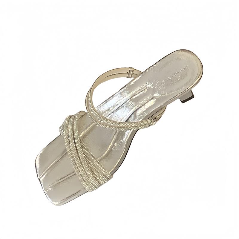 Temperament open-toed high heels sandals women's summer niche square head with skirt sandals