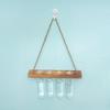 Hydroponic Plant Test Tube Glass Wall Vase Hanging Wooden Hanging Hemp Rope Flower Stand Wall Decoration for Home Decor Gifts