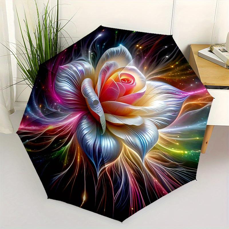 

Enchanted Rainbow Rose Wall Art Print Umbrella Day Gift Y297