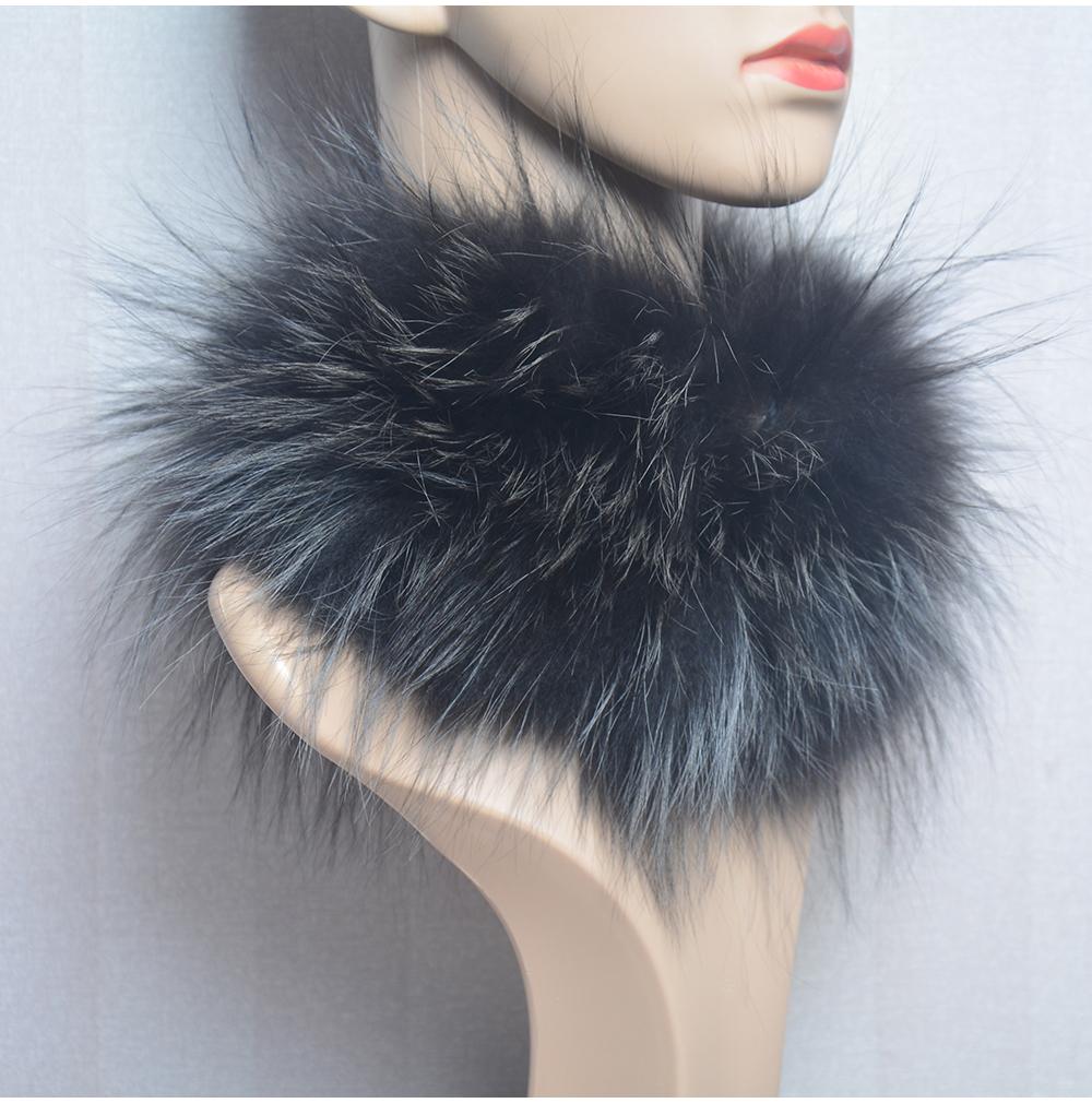 Real Fox Fur Scarf Fur Headband Women Winter Ring Fox Fur Scarves Luxury Neck Warmer Good Elastic 100% Natural Fur Mufflers