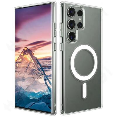 Magnetický kryt pro Samsung Galaxy S24 S23 Ultra Plus S22 Ultra Crystal Clear, ochranný, kompatibilní s průhledným krytem MagSafe