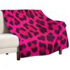 Leopard Print  Pink Throw Blanket Soft Bedroom Blanket for Night Sleeping