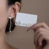 Pearl Diamond Butterfly Flower Fringed Earrings Women'S Fashion Temperament Suit Simple Design Earrings