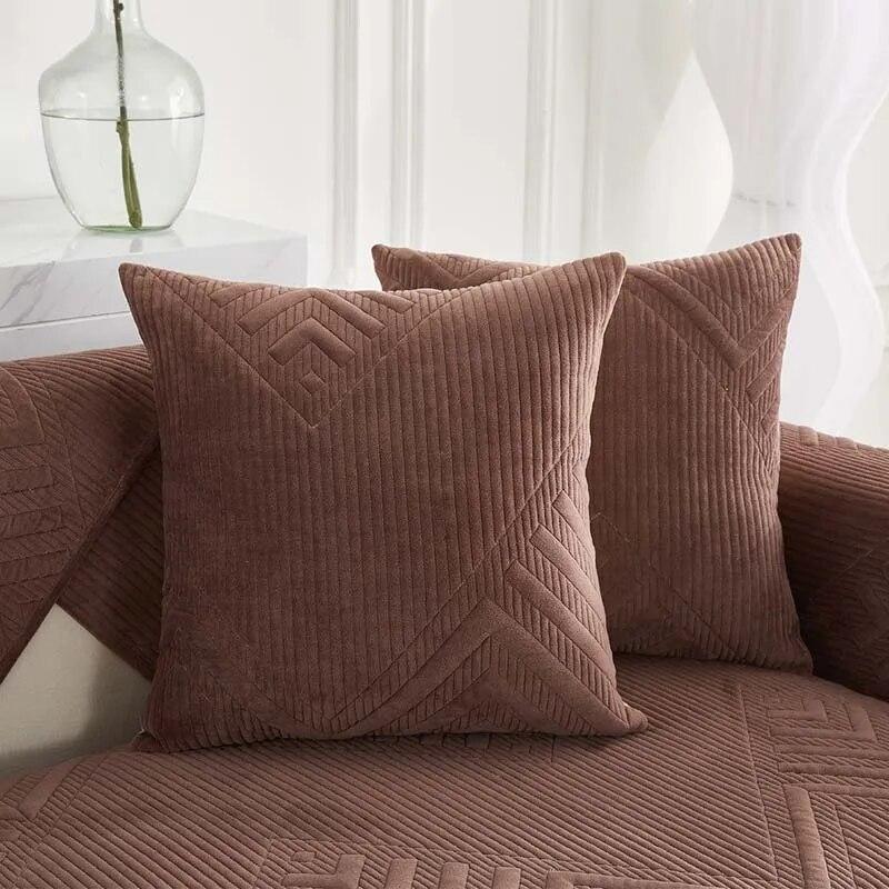 Nordic Universal Sofa Towel Thick Velvet Quilted Sofa Cover Soft Plush Anti-slip Sectional Couch Cover Slipcover for Living Room