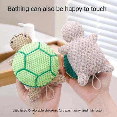 Reusable Bath Sponge Ball Double-sided Body Cleaning Mesh Turtle Bath Toy Bathroom Accessories