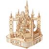 Hallisun Adult 3D Wooden Puzzle with Music Magic Castle Rotating Train Building Model DIY Assembly Mechanical Building Craft for Boys and Girls
