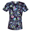 Hennar Dámský scrub top 100% bavlněný potisk Uniformy Výstřih do V Krátký rukáv XXS-3XL Nemocniční Klinický scrub Top