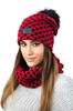 Imelda Winter Fleece Set with Hat and Neck Warmer, Red