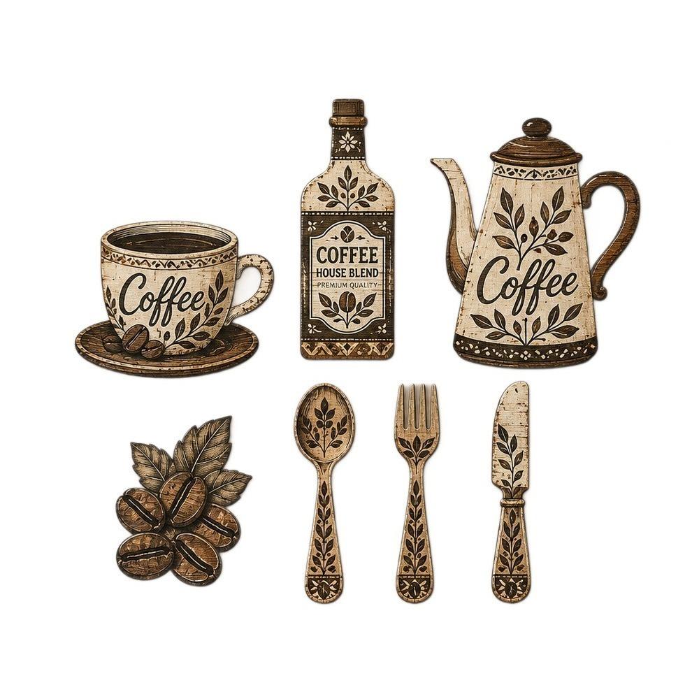Farmhouse Style Rustic Wall Sticker Ornaments Vintage Dining Room Wall Decor Set Bar