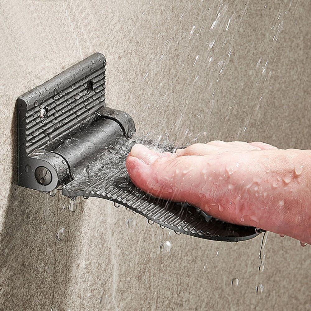 Aluminum Zinc Zinc Alloy Bathroom Pedals Wall Mounted Shower Footstool Stable Shower Foot Rest Shaving