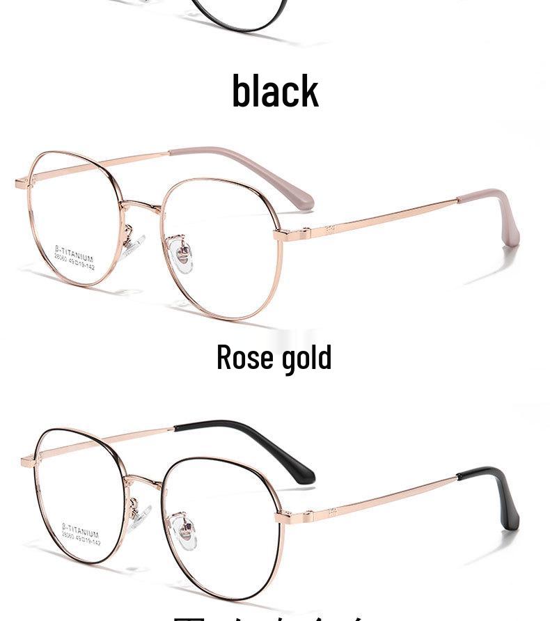 Ultra-light Retro Round Metal Eyeglass Frames for Myopia - Stylish & High-Quality Student Frames