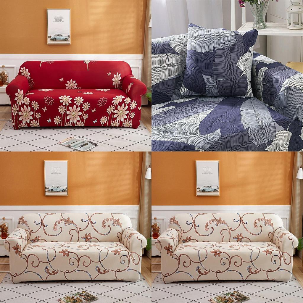 Universal Floral Leaves Sofa Cover Stretchy And Wrinkle Resistant Easy To Clean