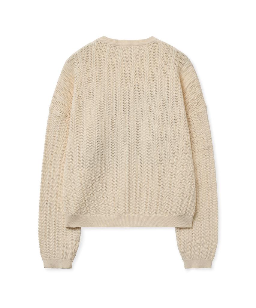 STANDARDERROR 87-Stan190 Country Oversized Color Block Lettering Knit Ivory