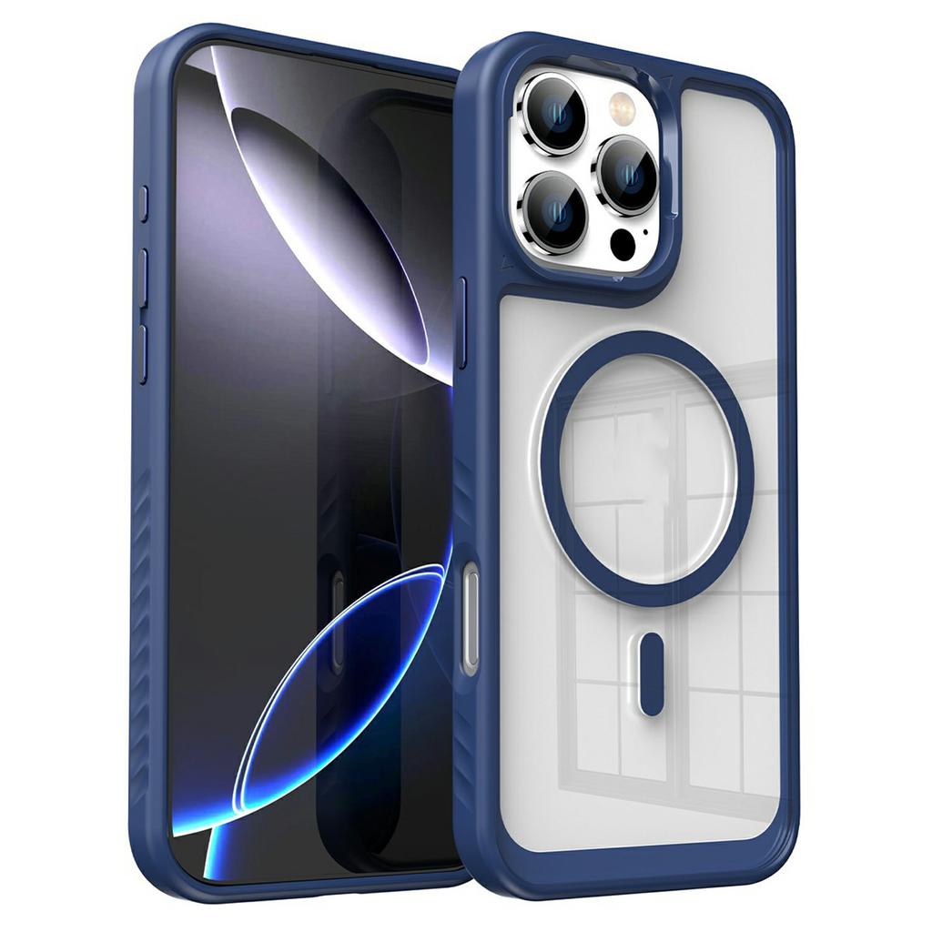 For iPhone 16 Pro Case Compatible with MagSafe Transparent PC+TPU Anti-Slip Phone Cover