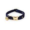 Pet Cat Collar With Solid Color And Bell Decoration For Home And Travel