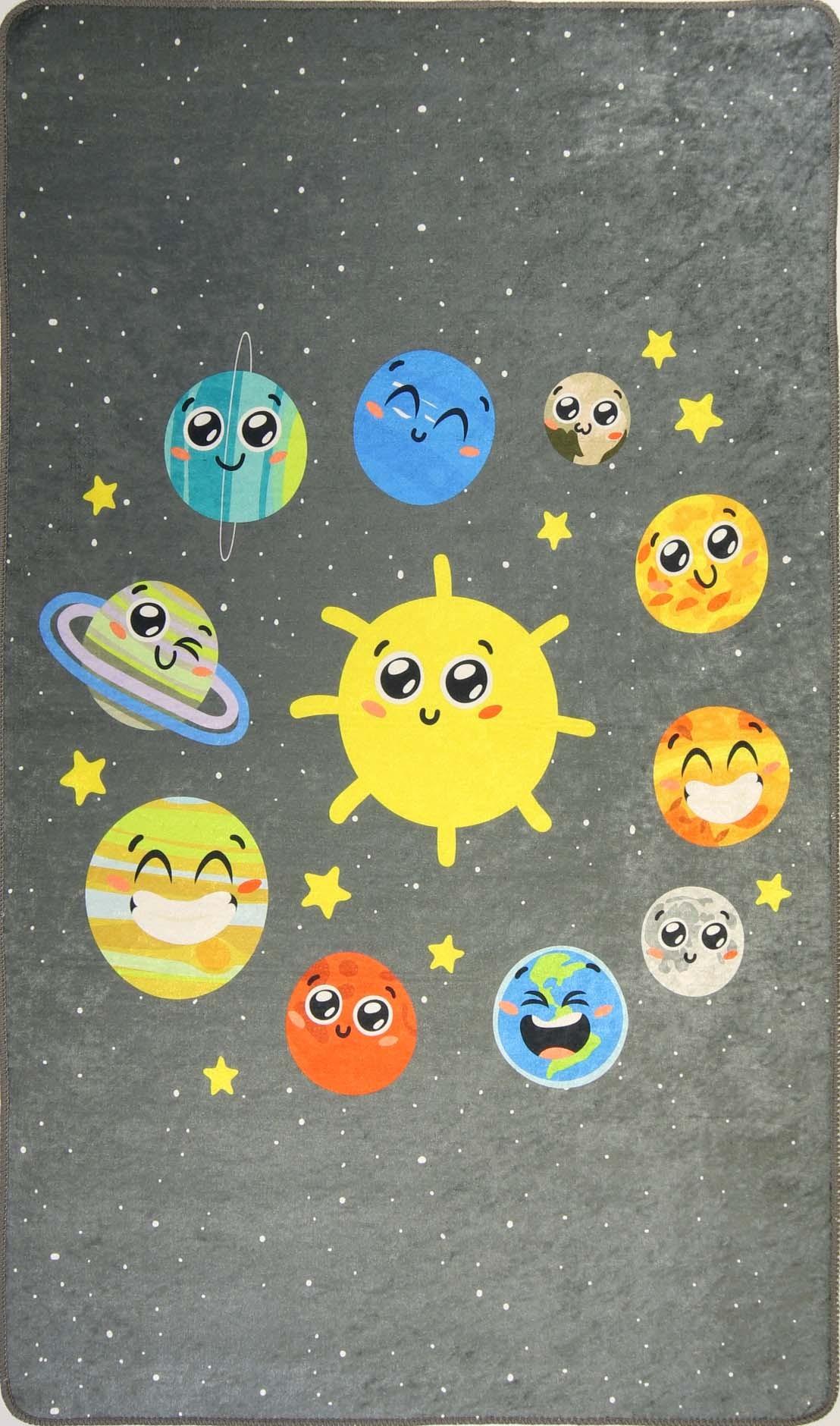 Tapis chambre enfant 120x160 cm Polyester Espac 120x160 cm gris