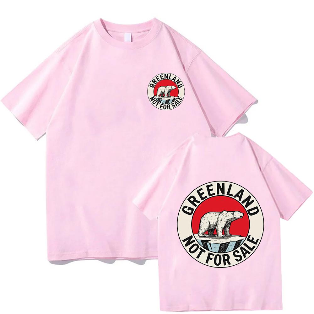 Greenland Is Not for Sale T-Shirt Unisex Streetwear Short Sleeve Cotton Male Merch Tshirts Casual Hip Hop Loose Unisexs Clothing