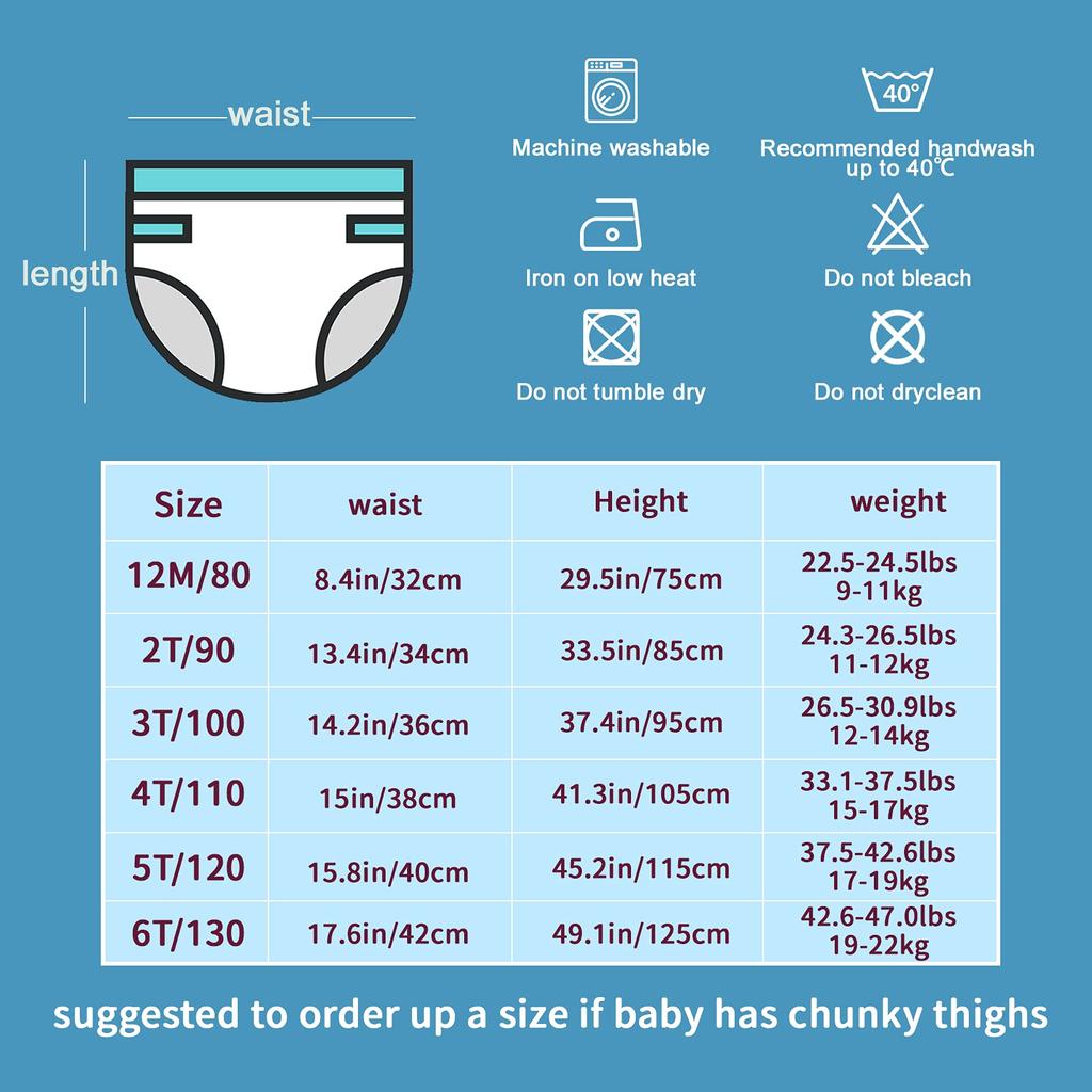 MooMoo Baby Training Highly Breathable Baby Toilet Training for Baby Cartoon Size 110 Pants, 6-Pack, Absorbent, Cotton, Underwear, Shorts/Briefs,