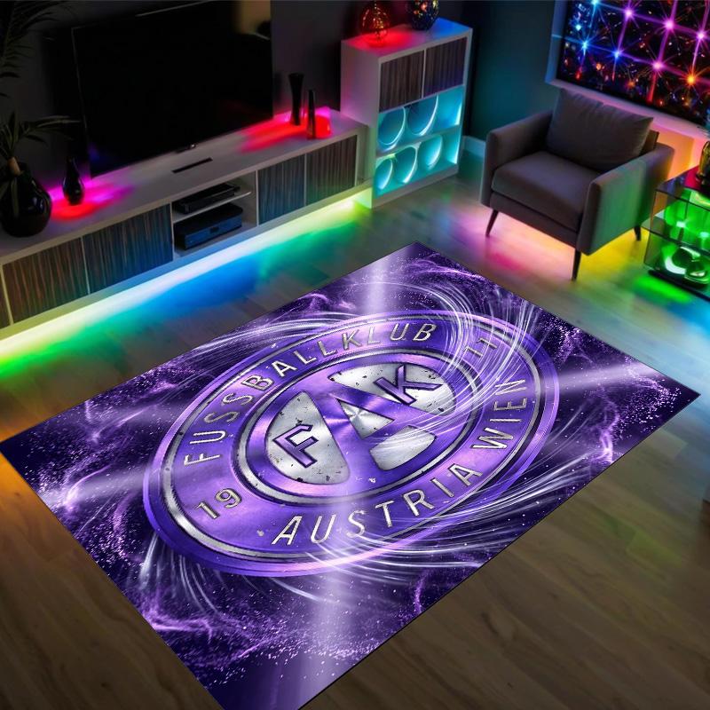 Austria Wien FC Design Crystal Velvet Carpet Cozy Non?Slip Printed Rug For Bedroom Living Room Entrance