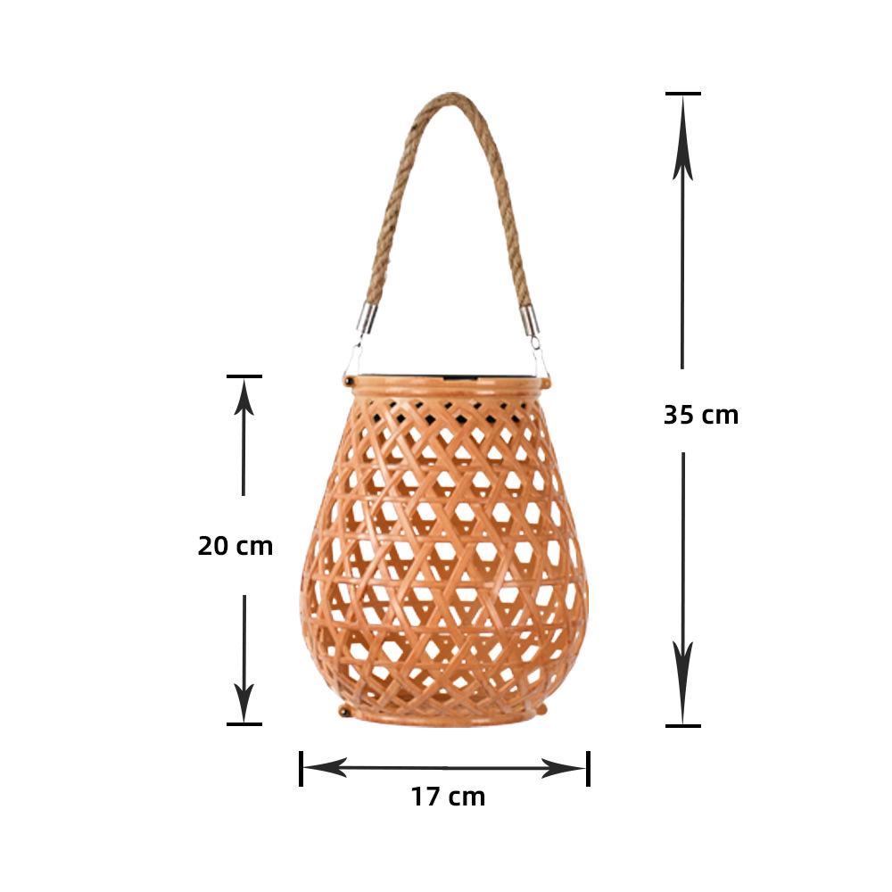Waterproof Solar USB-Charging Red Bamboo Lantern for Outdoor Wedding Décor
