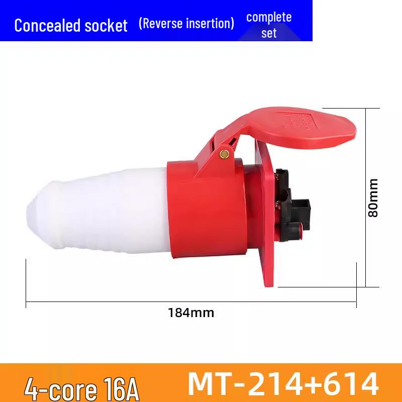 Waterproof Industrial Aviation Plug Socket: 16/32A Three-Phase Connector, 3-5 Pin, Recessed/Surface Mount Options