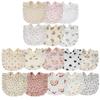 Floral Feeding Bib Burp Cloth Bib for Baby Boy Girl Gender Neutral Cotton Handkerchief Teether Drooling Bib for Newborn