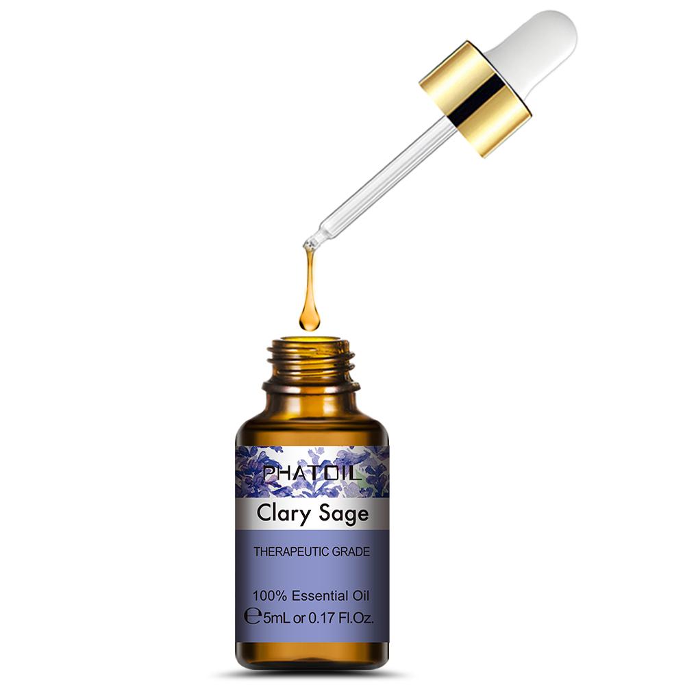 

PHATOIL 5МЛ/10МЛ/30МЛ/100МЛ Шавлія мускатна чиста ефірна олія Спа масажна олія Аромалампи Очищувач повітря Ароматерапія Аромат Натуральна ароматична олія 1PC