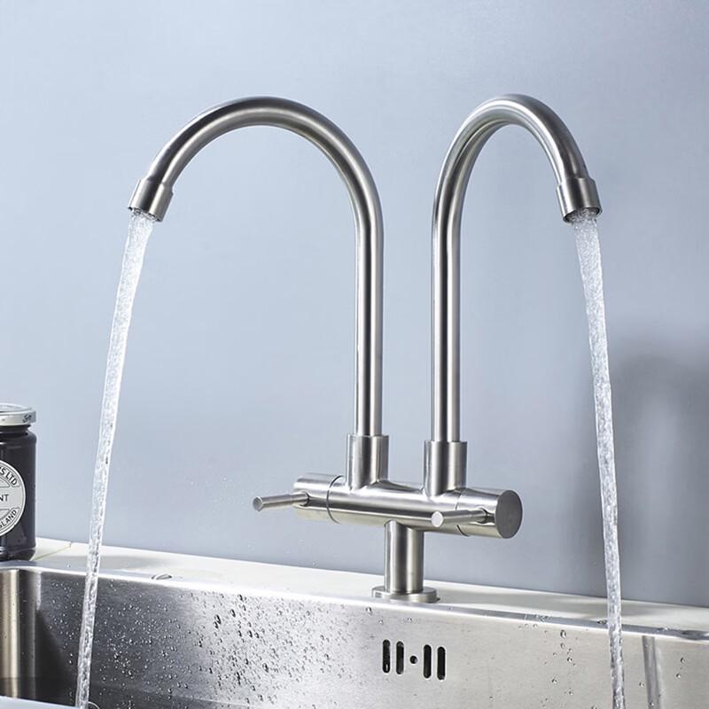 TLXT Double Handle Single Cold Kitchen Faucet