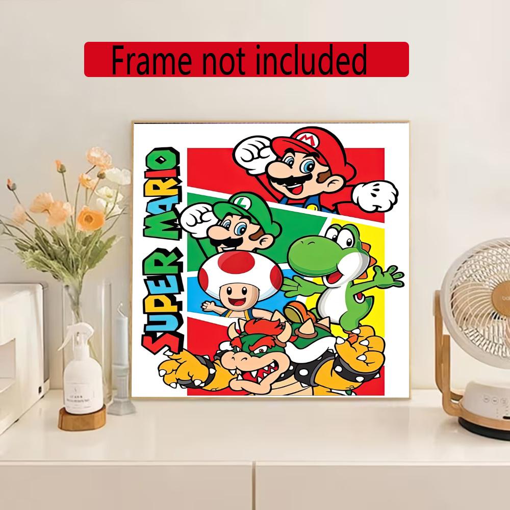 Mario 5D Diy Diamond Painting Round Diamond Mosaic Suitable For Beginners Diamond Painting Rhinestones Gift Frameless